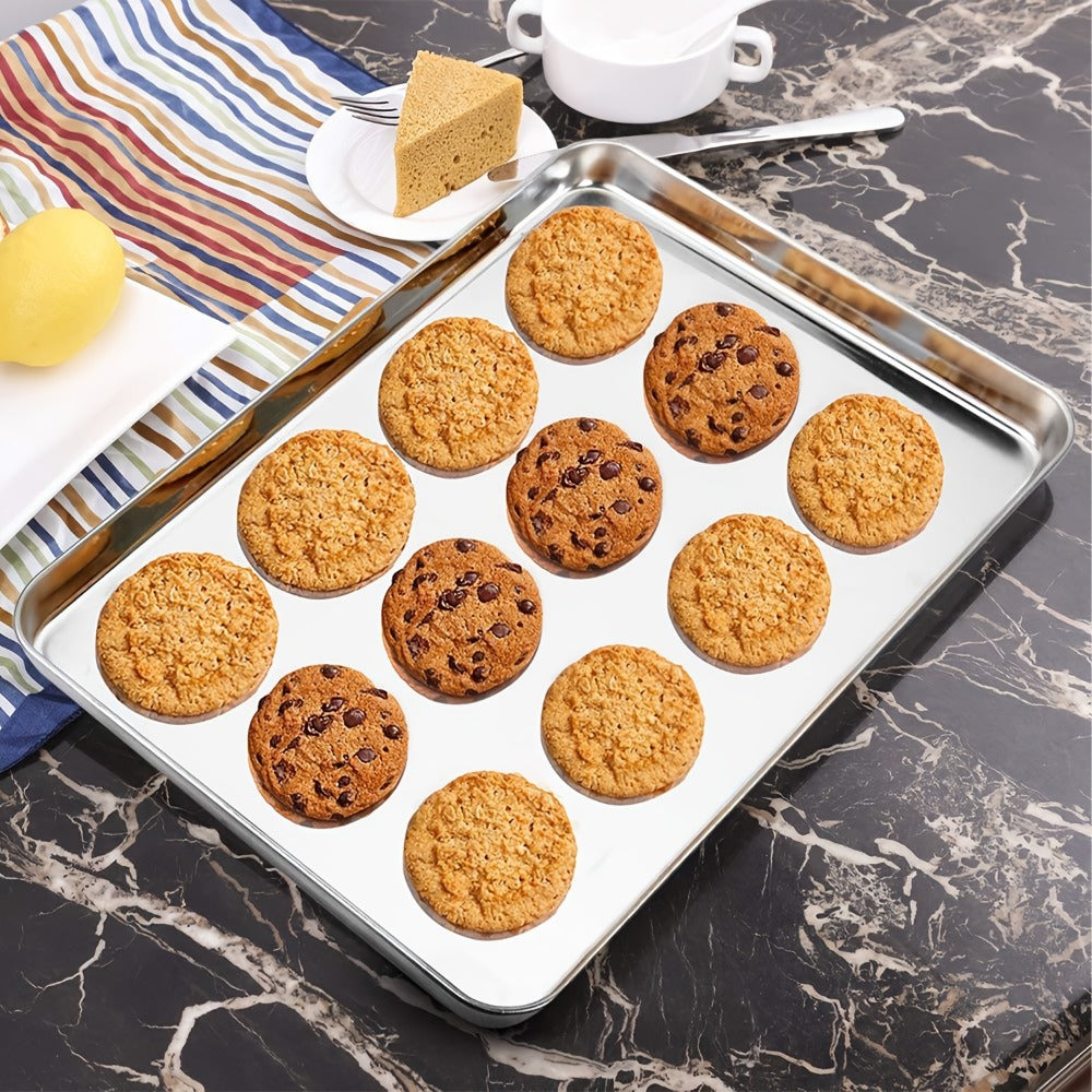 Baking Sheet and Rack Set Stainless Steel Half Sheet Pan with Cooling Rack Heavy Duty Rust Free Dishwasher Safe for Cookie Baking Roasting Grilling 2 3 4 Pan Options
