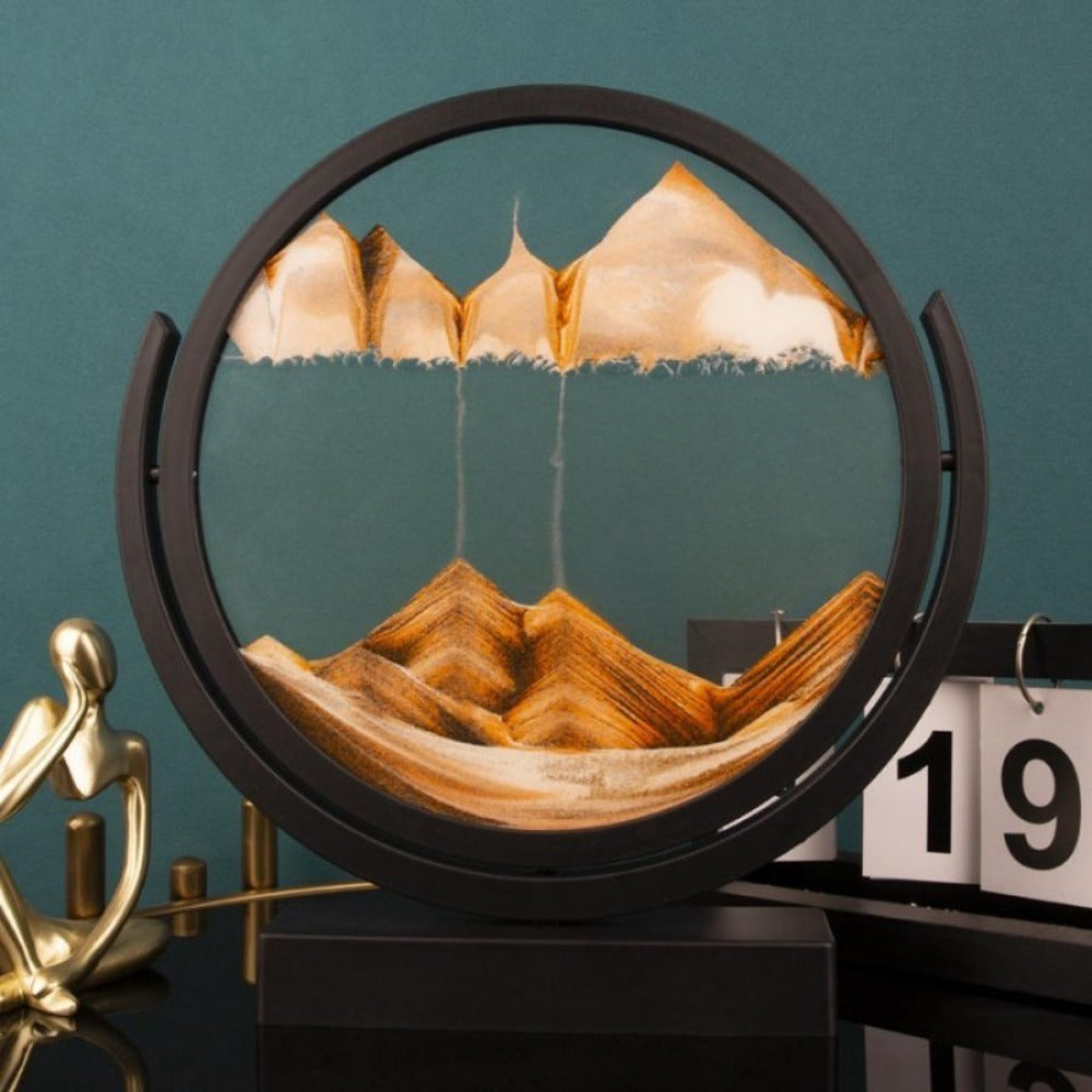 Quicksand Painting Desktop Art Sculpture - Abstract Sand Art Display Frame No Electricity Indoor Outdoor Modern Home Decor Office Desk Decoration Holiday Gift Christmas Easter Halloween