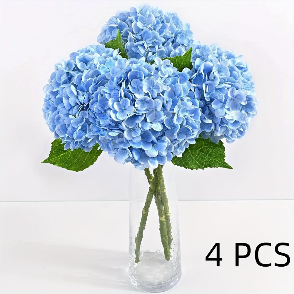 Real Touch Hydrangea Artificial Flowers 4/8pcs 21 Inch Full Latex Faux Hydrangea Stems for Wedding Table Centerpiece, Party Floral Arrangements, Home Vase Decor