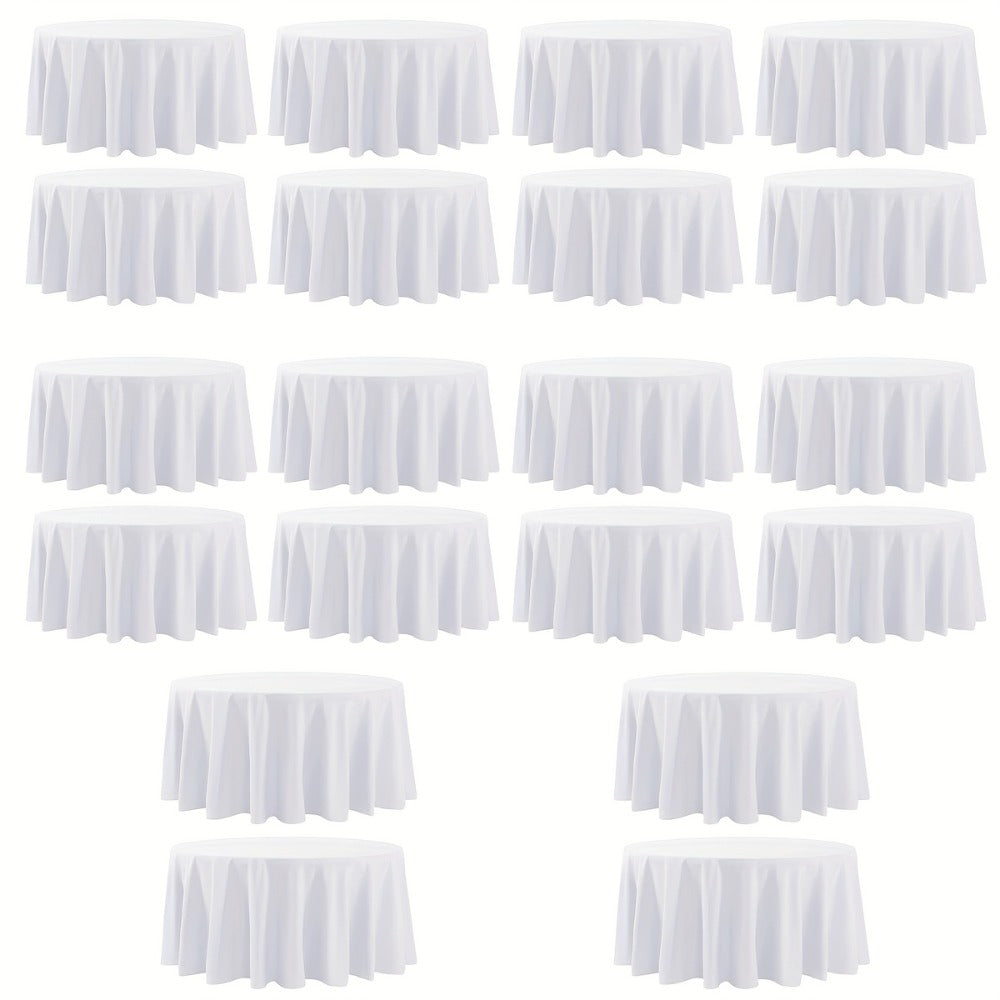 120 Inch Round Tablecloth Bulk Pack ¨C Wrinkle-Free Table Cover for Wedding, Party, Christmas & Halloween, Black or White (6/12/18 Pack)