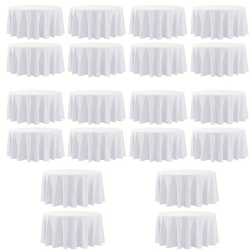 120 Inch Round Tablecloth Bulk Pack ¨C Wrinkle-Free Table Cover for Wedding, Party, Christmas & Halloween, Black or White (6/12/18 Pack)