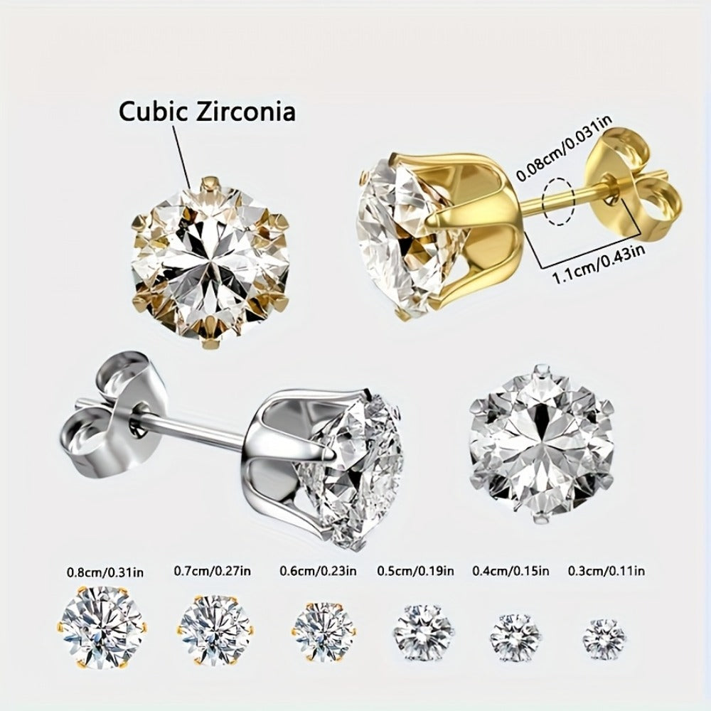 Ear Piercing Gun Kit 36pcs - 24 Stainless Steel Studs & 12 Crown-Shaped Earrings with Reusable Black Piercing Tool, Marking Pen & Stainless Steel Jewelry Set for Home Salon Use