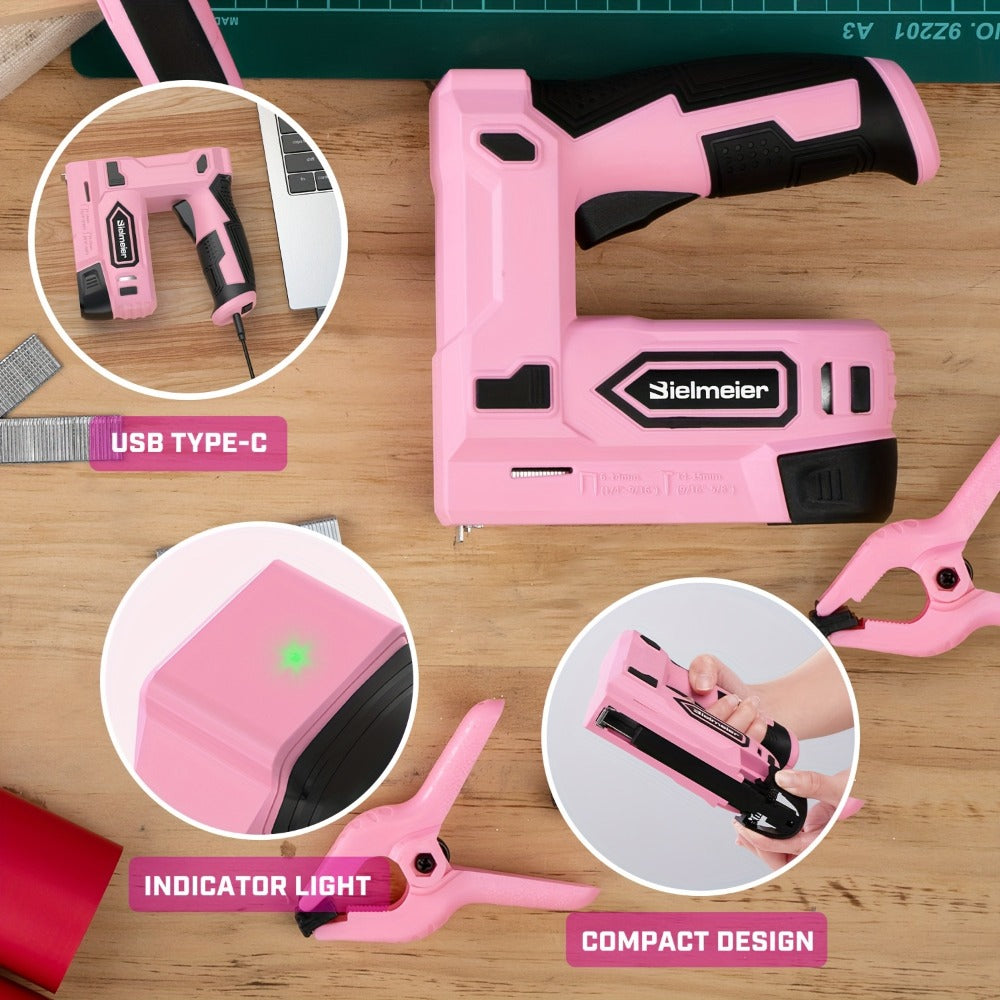 Cordless Stapler Nailer 2-in-1, 20V/4V Brad Nailer Without Compressor, Lightweight with Safety Striker Guard, Battery & Charger Included, 1600/2000 Nails & Staples, for Carpentry, Upholstery & DIY Projects
