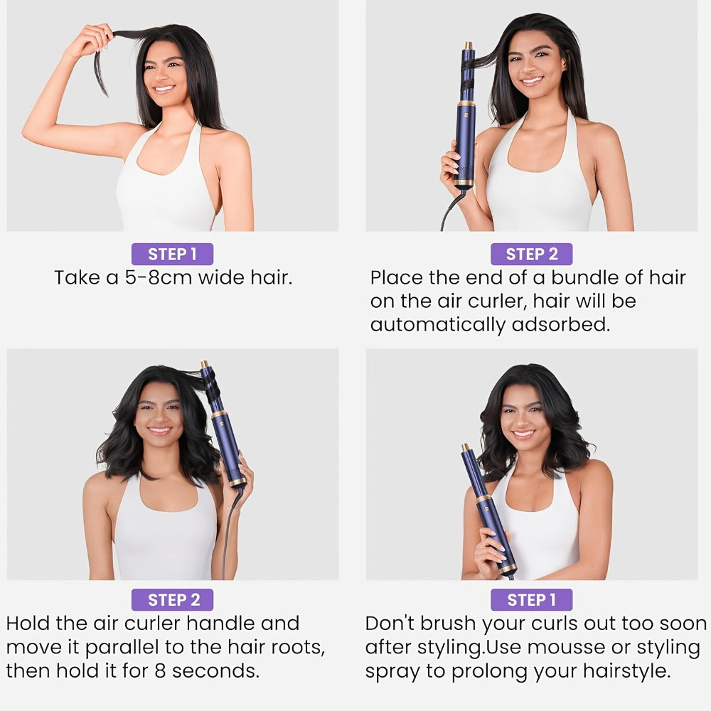 5-in-1 Hair Dryer Brush Set ¨C Blow Dryer Brush with Curl, Straighten, Volumize & Smooth, Hot Air Styler for All Hair Types, Professional Styling Wand