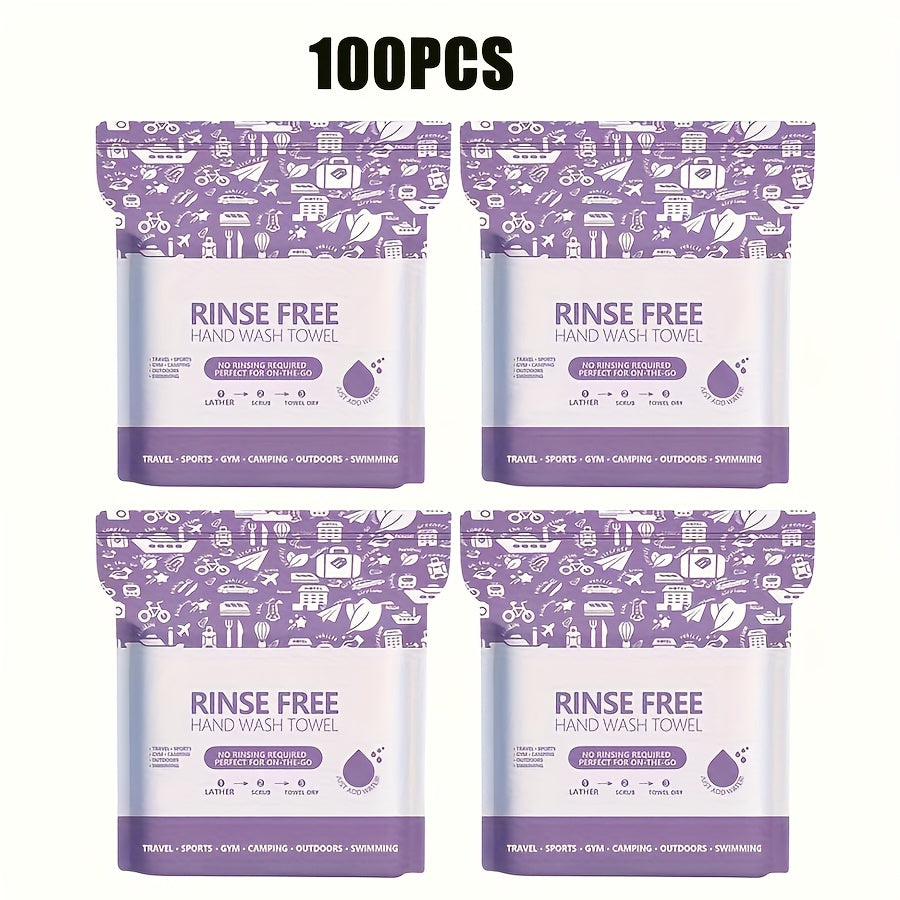 Disposable No-Rinse Foaming Bath Towels - Large 11.81¡± Body Wipes, Wet & Wipe Cleansing Cloths for Elderly Care, Camping, Post-Surgery, Fitness & Travel, Bulk 50/100/200 Pack, No Shower Needed