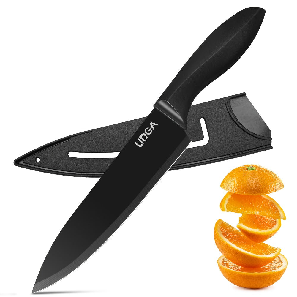 Stainless Steel Kitchen Knife Set Chef Knife Damascus Black Knife Block