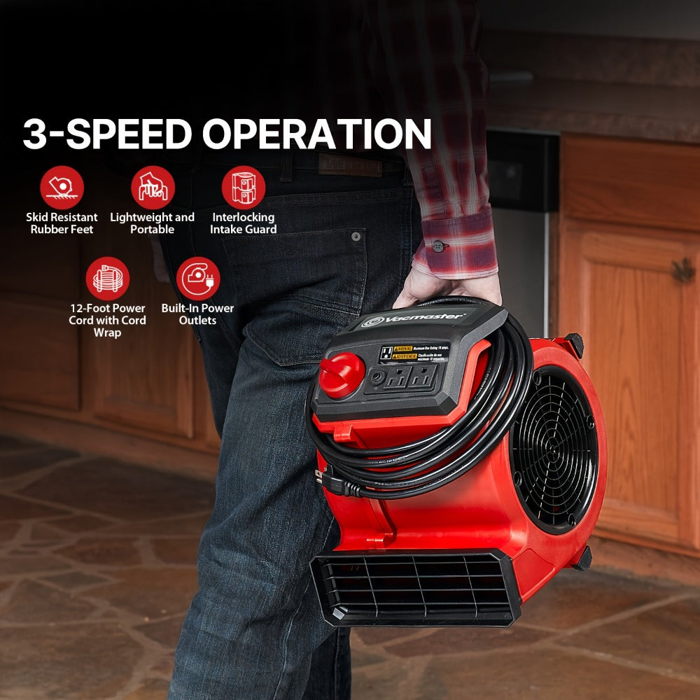 Air Mover Floor Dryer 550 CFM Portable Carpet Blower Fan for Water Damage Restoration Drying Cooling Floors Carpets Walls Remote Control and Manual Options