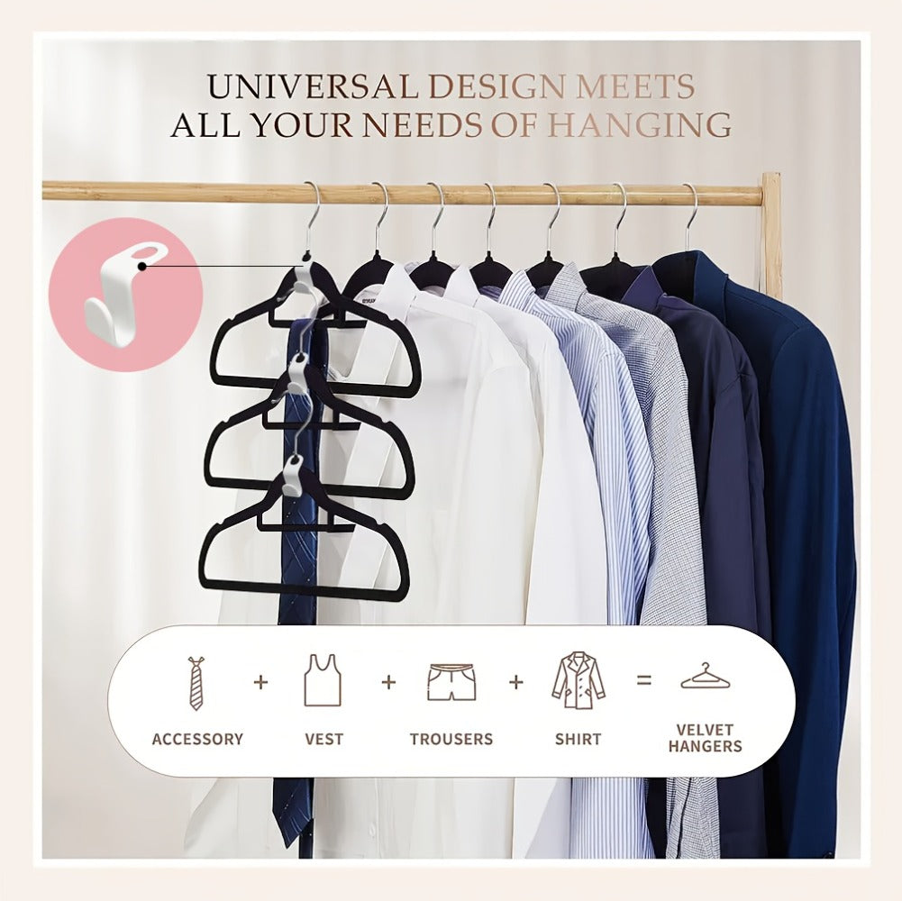 Non-Slip Velvet Hangers with 360¡ã Rotating Hook & Hanger Buckles ¨C Space Saving Closet Organizer Set (50pcs or 20pcs)