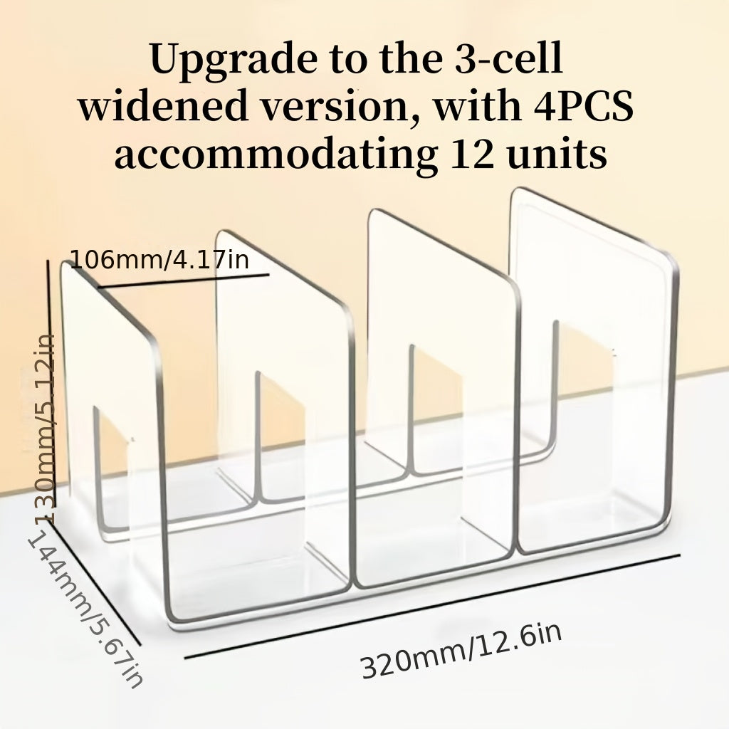 Purse Organizer for Closet 4-Pack ¨C Clear Plastic Bag Storage Divider Shelf, Handbag Holder for Wardrobe, Bedroom, Dormitory, Holds 8¨C16 Bags