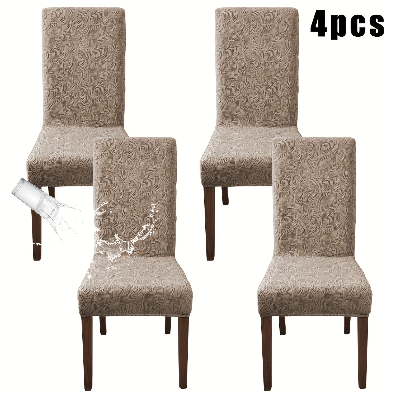 Stretch Dining Chair Covers Set of 4/6 - Plant Print Slipcovers for Dining Room Kitchen Chairs, Elastic Parsons Chair Protector, Home Decor