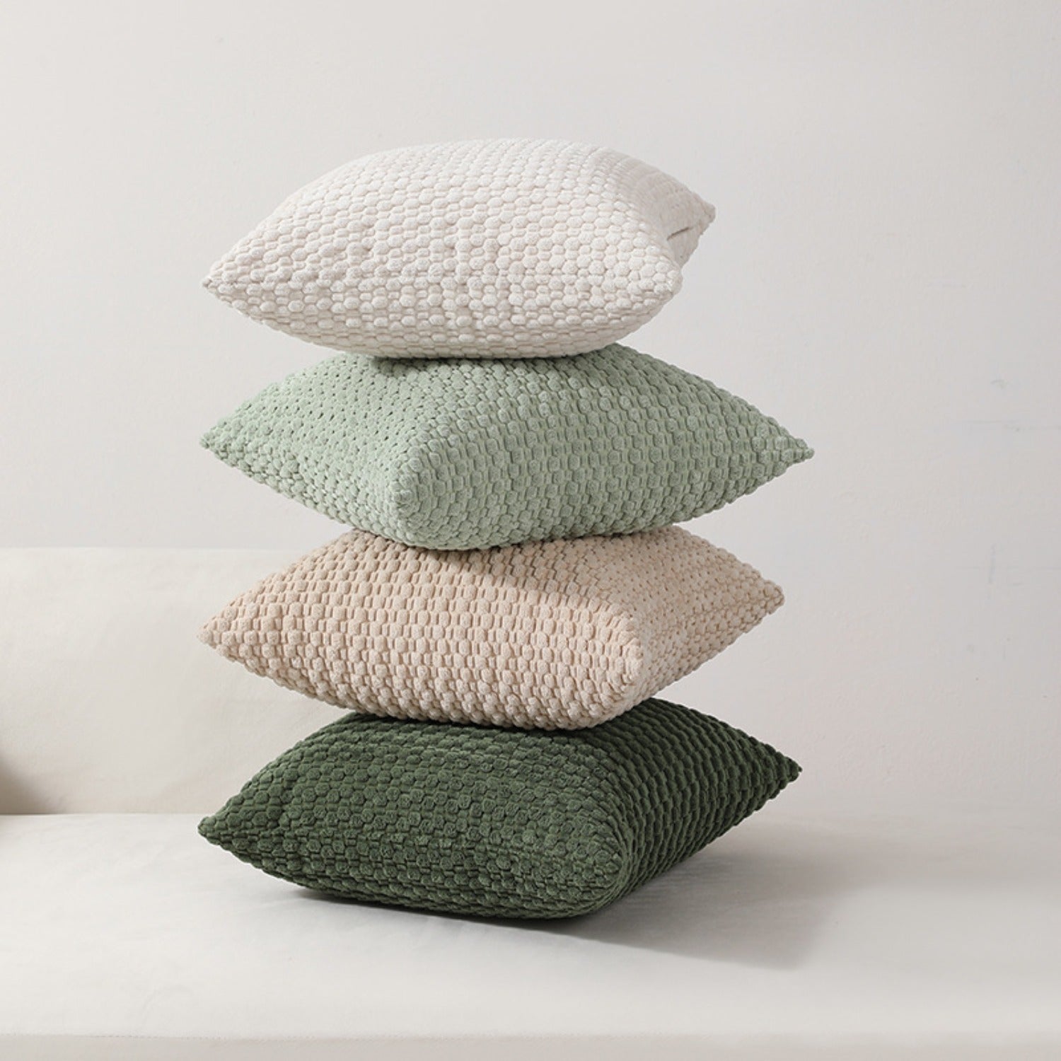 Pillow Covers Set of 4 Boho Plaid Double Sided Plush 18x18 20x20 Inch Zipper Machine Washable Decorative Cushion Covers for Sofa Bed Office Chair Warm Winter Home Decor