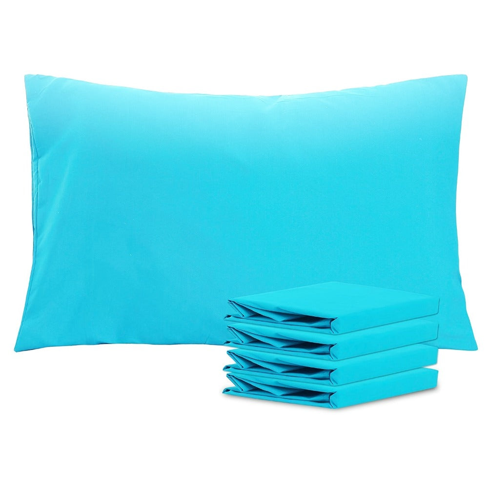 Pillowcases 4 Pack Queen 20x30 ¨C Brushed Microfiber Soft Wrinkle-Free Fade-Resistant Envelope Closure Solid Color 32 Colors