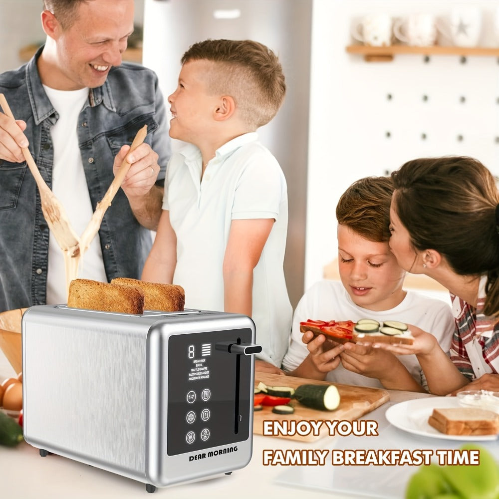 Stainless Steel Toaster 2-Slice Smart Touch Screen ¨C 5 Bread Selections, 7 Shade Settings, Bagel/Defrost/Cancel/Reheat, 1.5¡± Wide Slot, Removable Crumb Tray
