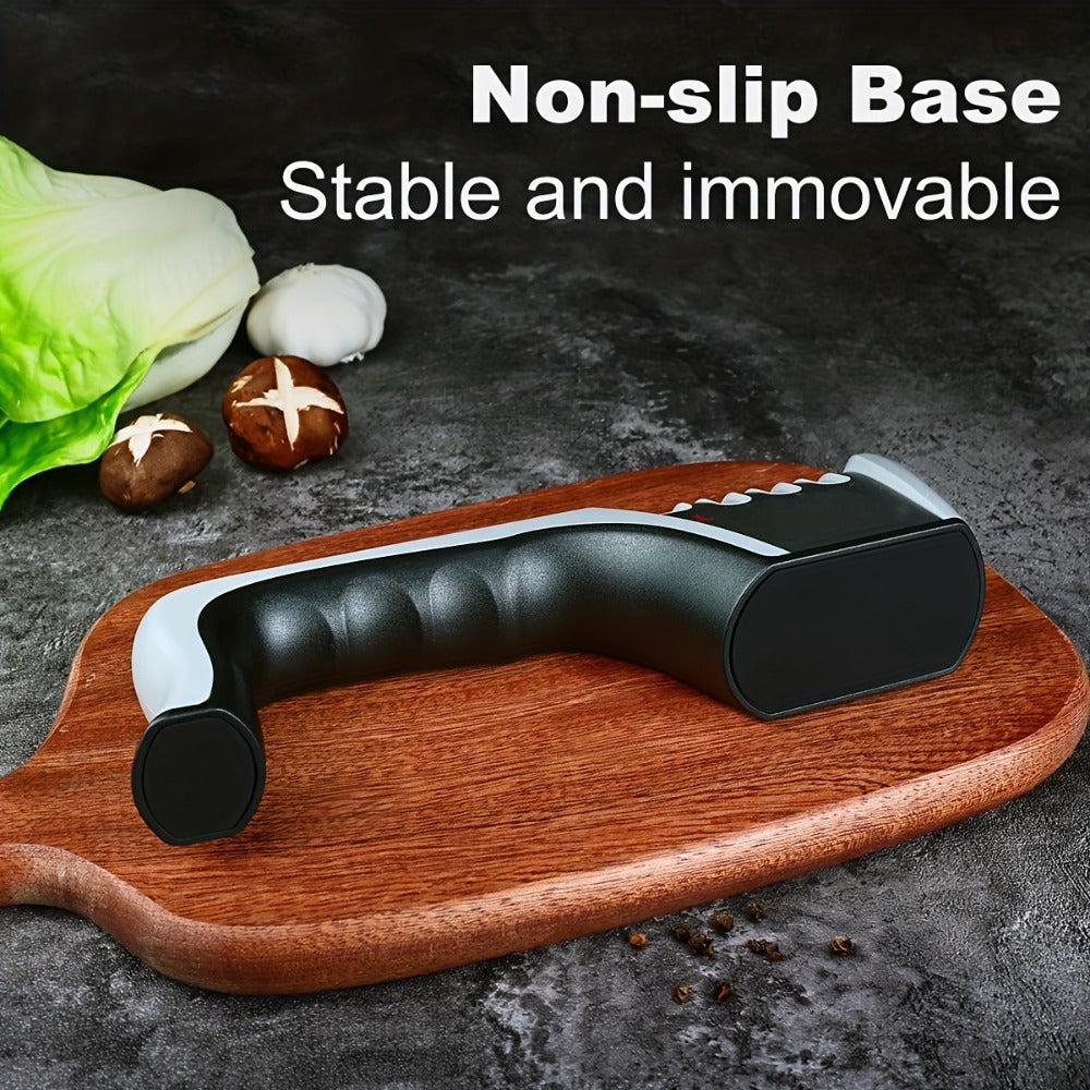4-in-1 Knife Sharpener Manual Kitchen Tool for Chef Knives, Paring Knives, Steel Blades & Scissors ¨C 4 Stage Sharpening System with Non-Slip Base