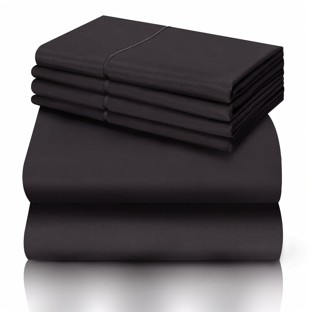 California King Sheet Set 6-Piece Breathable Cooling Bed Sheets Ultra-Soft Hotel Luxury Microfiber 18 Inch Deep Pocket Wrinkle Fade Resistant Flat Sheet Fitted Sheet 4 Pillowcases Multiple Colors