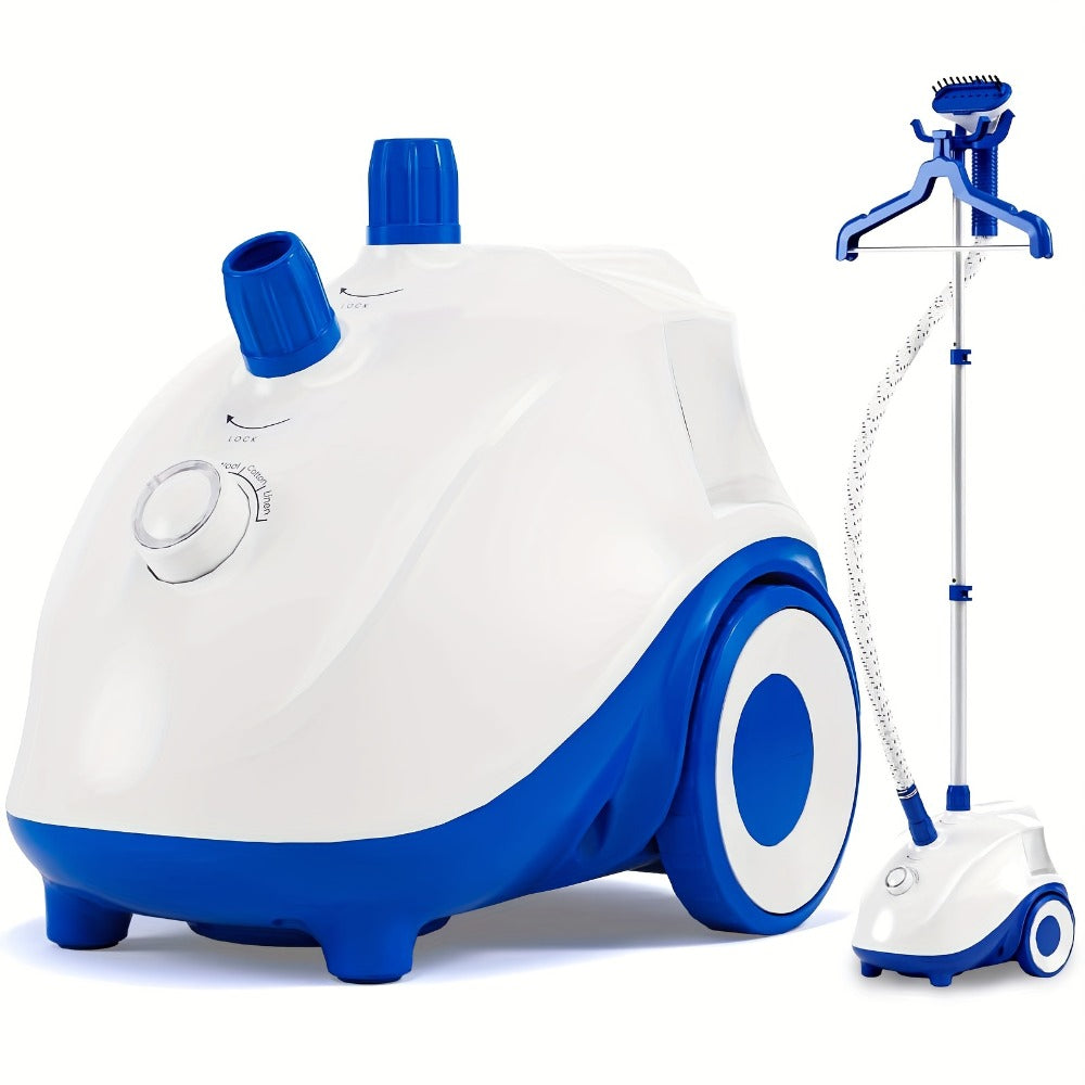 Garment Steamer Hanging Iron Machine 1500W, Vertical Steam Iron with 1.8L Large Water Tank, 60 Min Continuous Steam, 45s Fast Heat-Up, Roll Wheels, Adjustable Handheld Steamer for Clothes Home Commercial