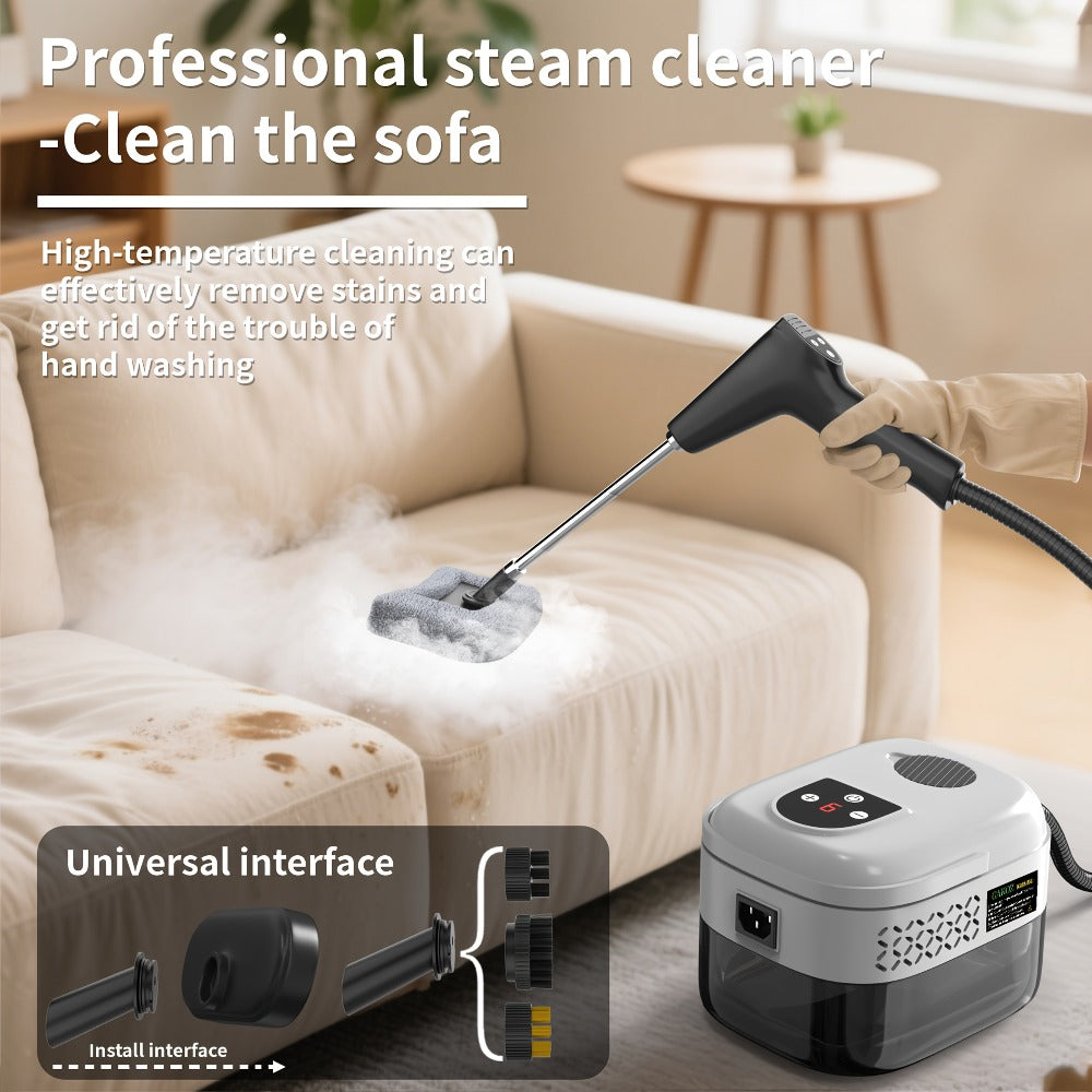 Handheld Steam Cleaner High Pressure High Temperature LCD Multi-Speed for Kitchen Grease Sofa Tile Grout Carpet Home Cleaning