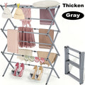Laundry Drying Rack 3-Tier X-Type Expandable Metal, Collapsible Clothes Dryer & Towel Rack ¡ª Air Drying Stand for Indoor & Outdoor Use | Grey, White | Multiple Configurations