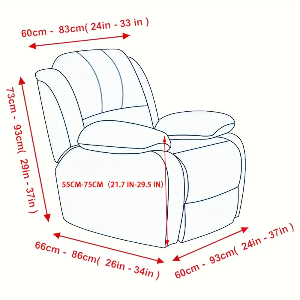Recliner Chair Cover Elastic Jacquard Single Seat Armchair Slipcover Stretch Furniture Protector for Living Room Bedroom Office Relaxing Reclining Chair Sofa Cover Multiple Colors