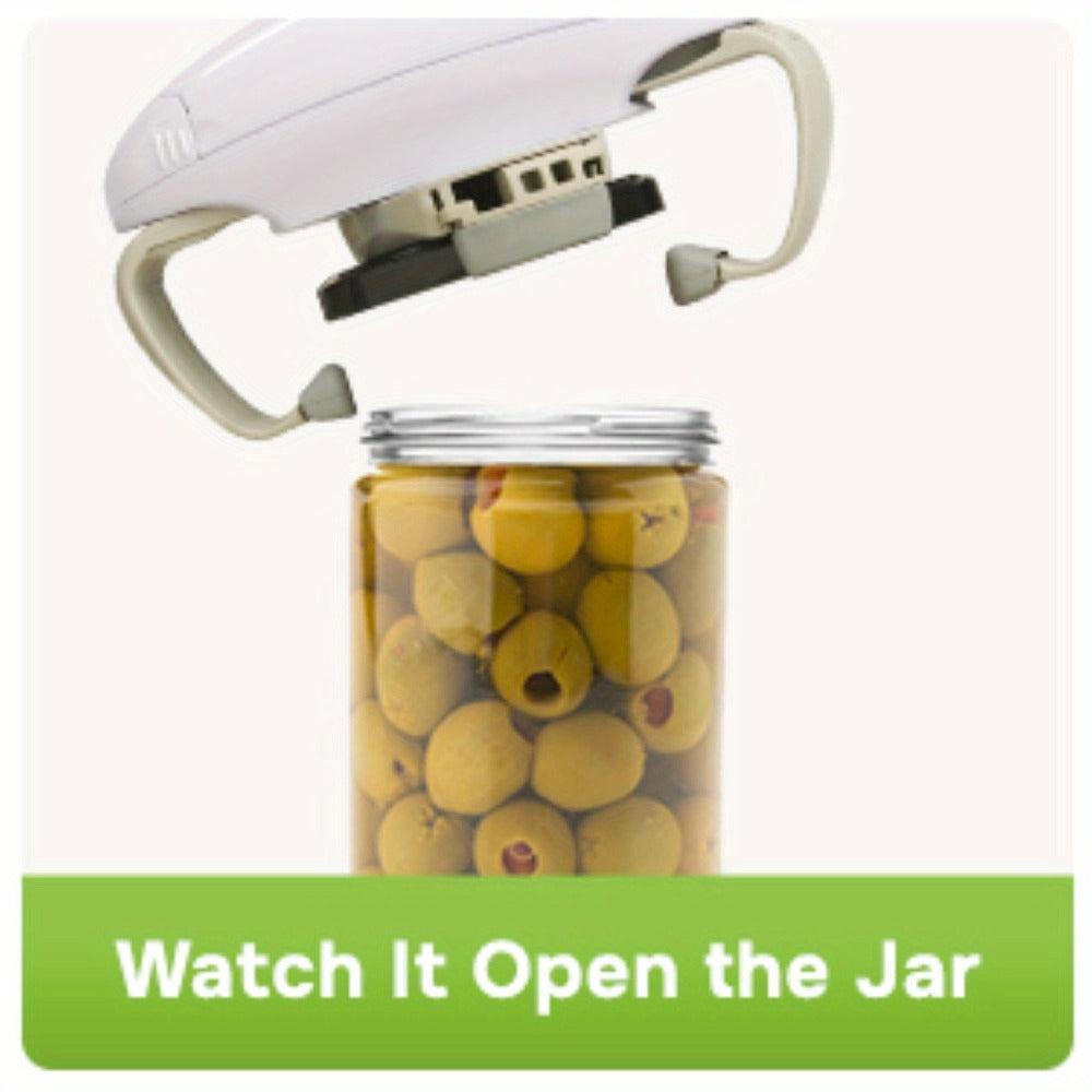 Electric Jar Opener for Elderly & Weak Hands ¨C One-Touch Auto-Off, High Torque Battery-Powered Jar Lid Opener with Ergonomic Design for Kitchen