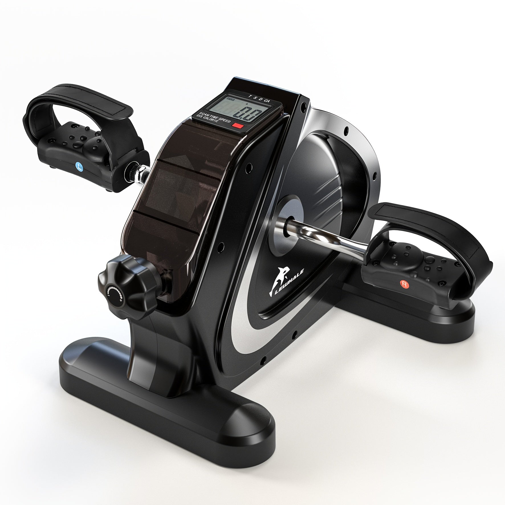 Portable Elliptical Trainer Mini Exercise Bike Under Desk Pedal Exerciser LCD Display 8 Resistance Levels Silent 350lb Capacity Arm Leg Training for Home Office Seniors