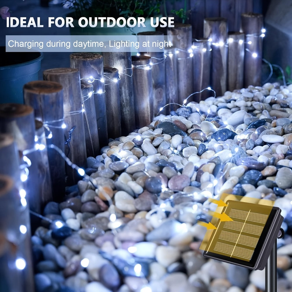 Solar Fairy String Lights Outdoor ¨C 110 LED Copper Wire Solar Twinkle Lights with 8 Modes & Touch Control for Christmas Tree, Garden, Patio, Wedding & Party ¨C 2, 4 or 8 Pack