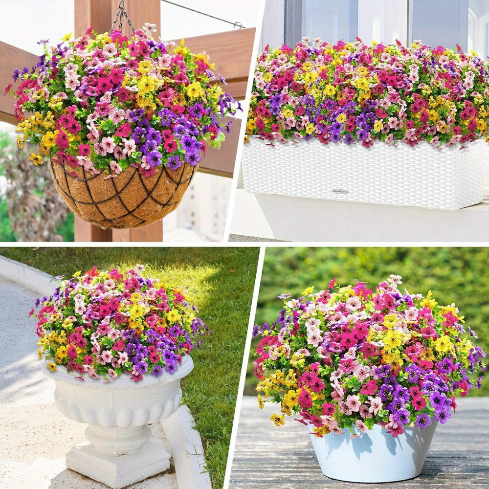 Artificial Daisy Flowers Outdoor UV Resistant Faux Flowers Bundles for Garden Porch Patio Spring Summer Decoration Realistic Colorful Fake Flower Arrangements