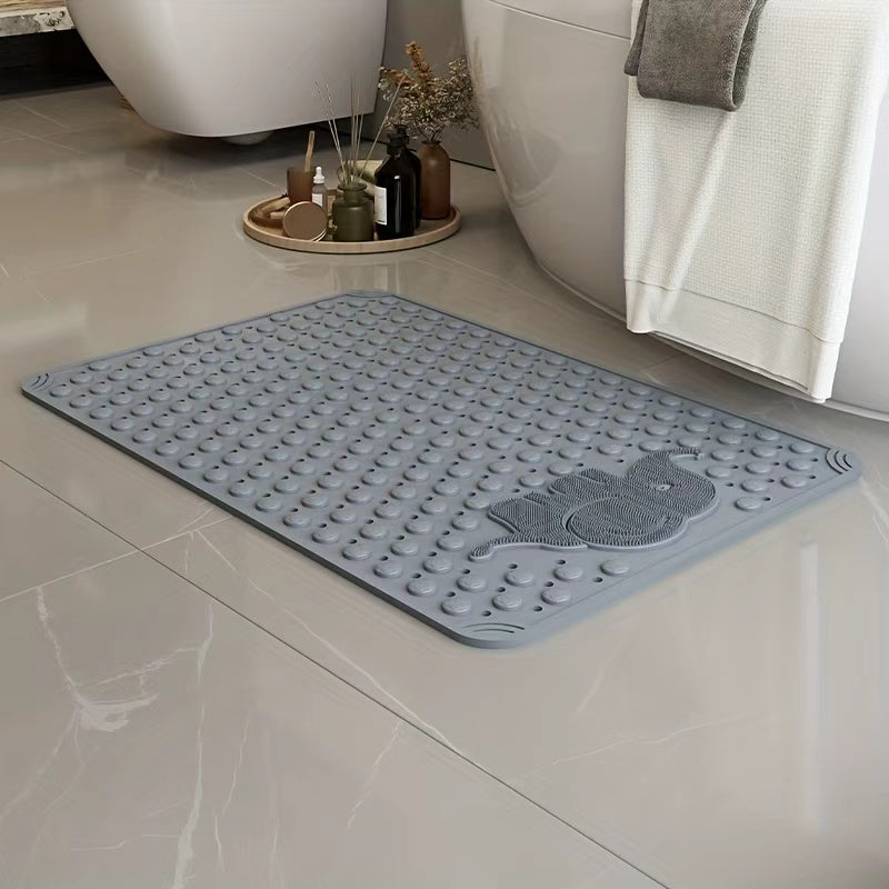 Non-Slip Bath Mat for Bathtub Shower with Suction Cups Extra Soft TPE Bathtub Mat Machine Washable Fast Draining Large 30x17 Inch Bathroom Mat for Tub
