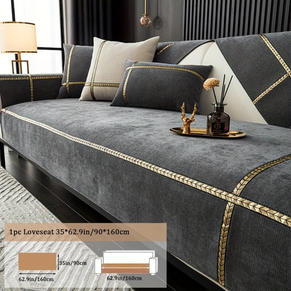 Chenille Sofa Cover Pet-Friendly Slipcover All Season Furniture Protector for Living Room Bedroom Office Couch Cover Multiple Sizes Colors