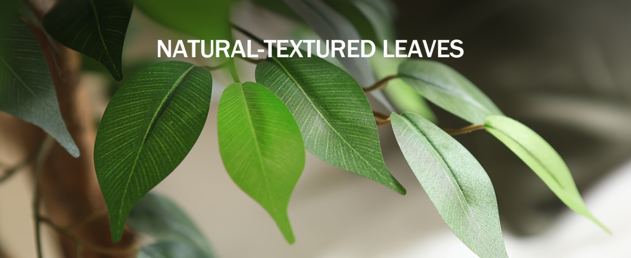Artificial Ficus Tree Tall Fake Potted Plant Natural Wood Trunk Lifelike Silk Leaves 4FT 5FT 6FT 7FT Indoor Outdoor Living Room Bedroom Office Home Decor No Maintenance
