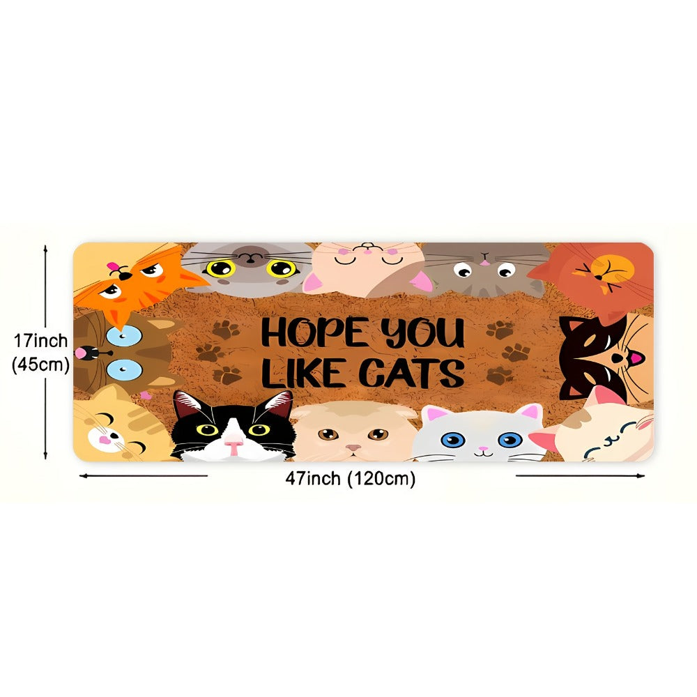 Cat Paw Print Non-Slip Doormat Indoor Outdoor Entrance Bedroom Living Room Floor Mat Flannel Washable Carpet Home Decor Gift