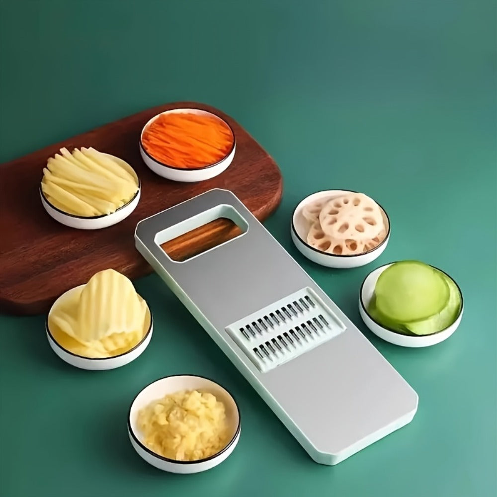 Mandoline Slicer 6-in-1 Vegetable Slicer Set with Interchangeable Blades - Stainless Steel Manual Julienne Grater Spiralizer Kitchen Tool for Potatoes Carrots Cucumbers with Safety Holder