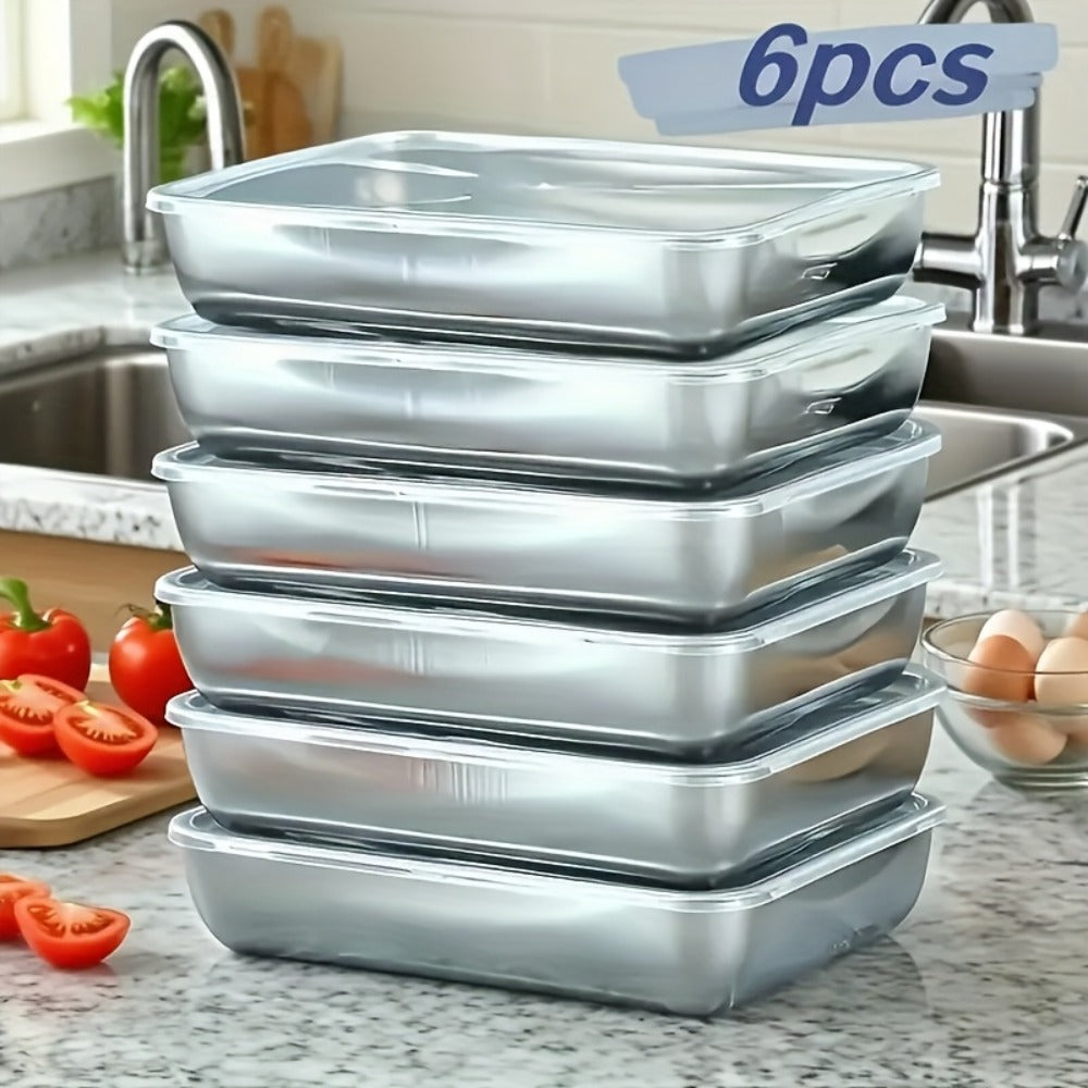 Stainless Steel Food Storage Container Set ¨C Airtight Stackable Kitchen Containers for Meal Prep, Camping & Picnic ¨C Fridge & Freezer Safe, Easy Clean, for Fruits, Meats & Vegetables