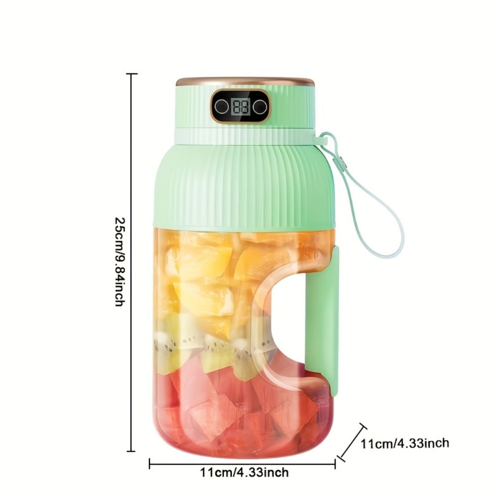 Portable Juicer Travel Blender with Digital Display 33.8oz - Motorized Wireless Blender for Smoothies, Milkshakes & Protein Shakes, Rechargeable Mini Blender for Gym, Picnic & Travel, No Outlet Needed