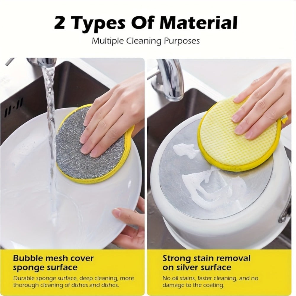 Kitchen Cleaning Sponges 24 Pack Double-Sided Anti-Scratch Reusable Washable Multi-Purpose Scrub Sponge for Dishes Pots Pans Home Restaurant Cafe Non-Scratch Bulk Value Set