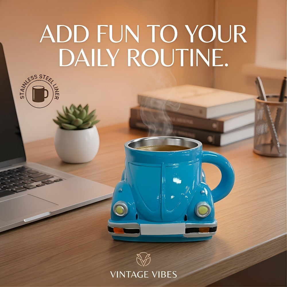 Sports Car Shape Coffee Mug ¨C Fun Novelty Car Shaped Drinking Cup Large Capacity ¨C Unique Tea Cup for Office & Home Decor ¨C Cool Birthday & Christmas Gift for Car Lovers ¨C 6 Colors
