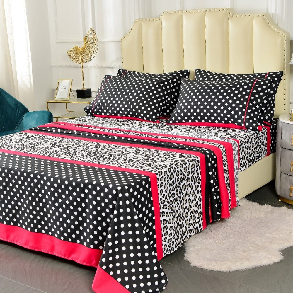 Microfiber Bed Sheet Set 4/6 Pcs ¨C Soft Breathable Patchwork Printed Bedding with Deep Pocket Fitted Sheet, Wrinkle-Resistant Easy Care ¨C Twin, Full, Queen, King Sizes Available