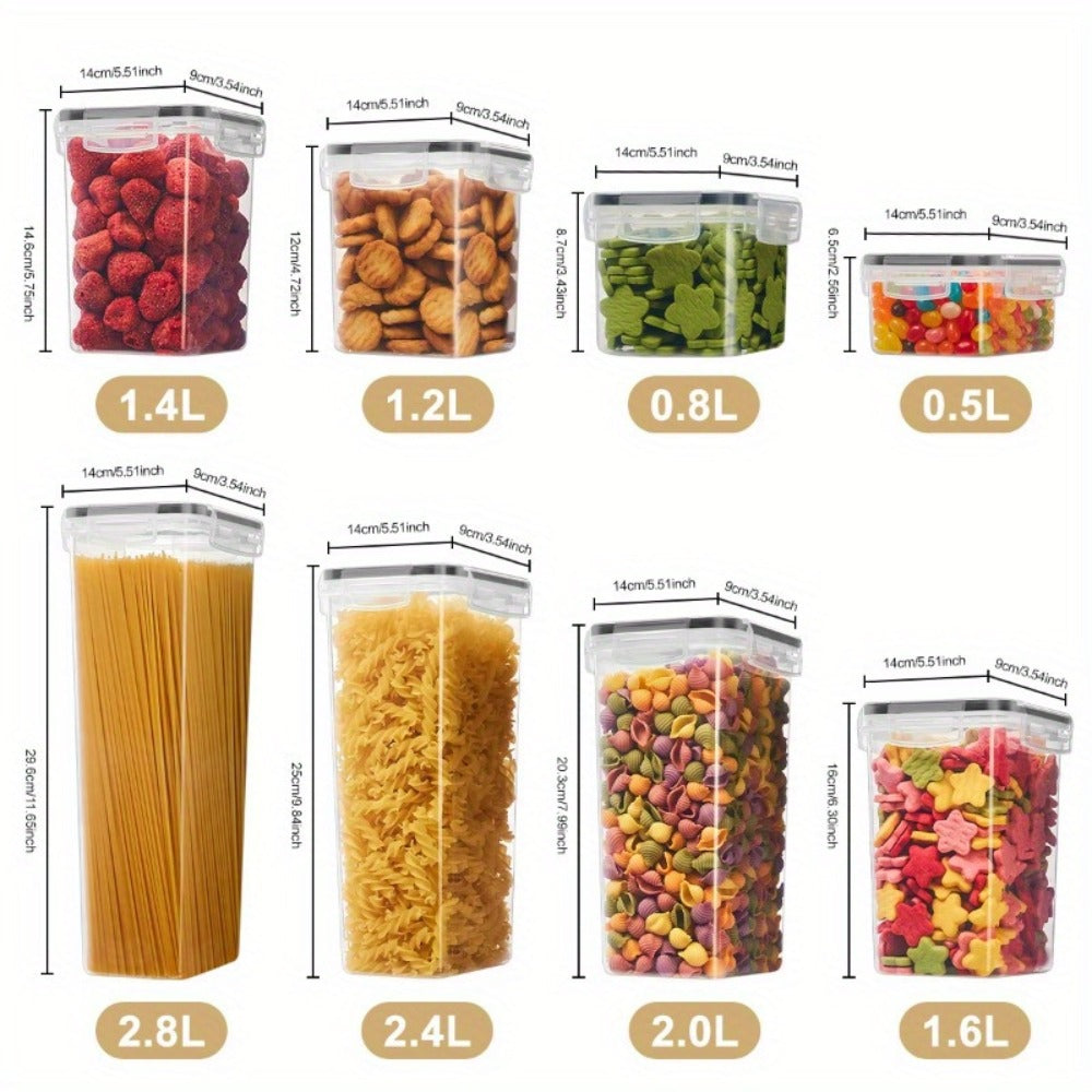 Pantry Storage Containers with Lids Labels and Markers - Airtight Kitchen Food Storage Set for Sugar Flour Pasta Grains Nuts Coffee Tea Beans Baking Supplies Organization