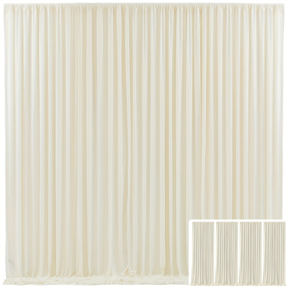 Blackout Backdrop Curtain 4 Pack 5x10 Ft - Heavyweight Nonwoven, Wrinkle-Resistant, Smooth Hanging for Wedding Birthday Baby Shower Party Photography Background Decoration