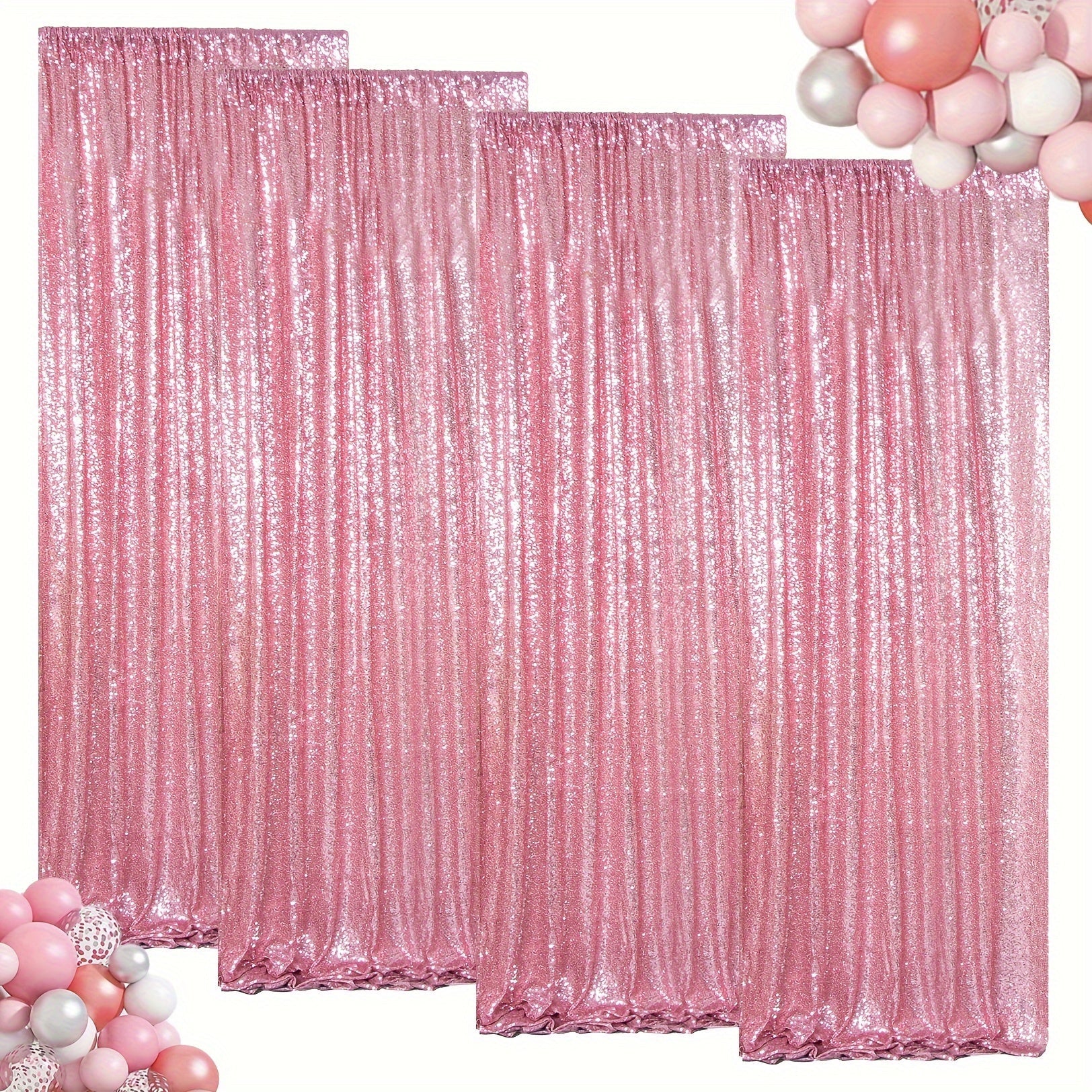 Sequin Backdrop Curtain for Party Wedding - 4x8ft Shimmering Glitter Curtain for Birthday Photo Booth Stage Decoration, Easy Hang, Multi-Color