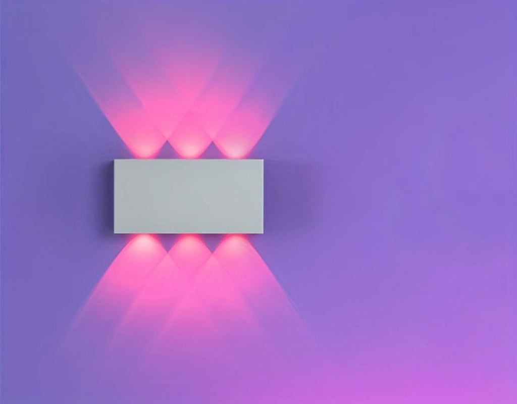 RGB Wall Light 2 Pack Battery Powered - Seven Color Gradient Dimming Night Light with Touch Switch | Festive Atmosphere Lamp for Bedroom, Hallway & Living Room Decoration