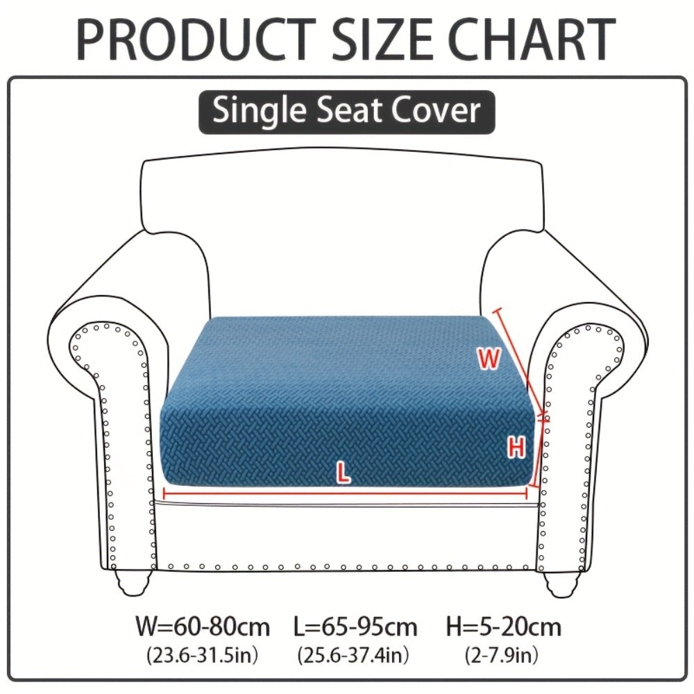 Jacquard Stretch Sofa Cover Non-Slip | Elastic Wear-Resistant Couch Slipcover, Polyester Jacquard Fabric, 1 to 4 Seat Sectional L-Shape, Armrest Backrest, Machine Washable