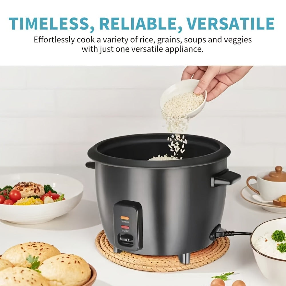 Rice Cooker Small Mini 3-Cup Uncooked 6-Cup Cooked ¨C 1.5Qt Electric Rice Pot with Auto Keep Warm, One-Touch Operation, Oatmeal Cooker & Soup Maker for Individuals & Small Families, Black