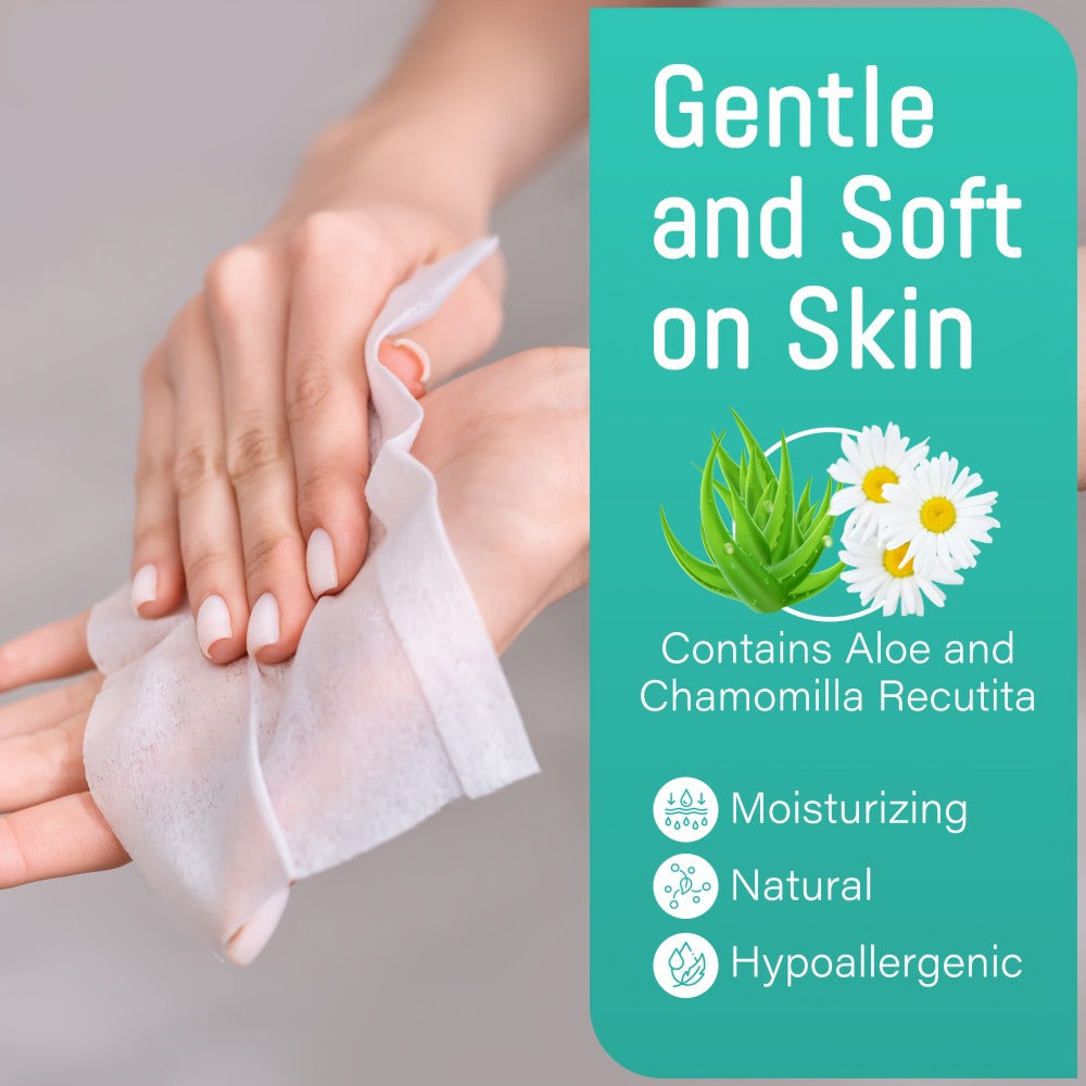 Flushable Wet Wipes Extra Large Thickened 48ct ¨C Alcohol-Free Plant-Based Butt Wipes, Septic Safe, Quick-Dispersing for Baby Sensitive Skin, Feminine & Personal Care ¨C Pack of 3 or 6