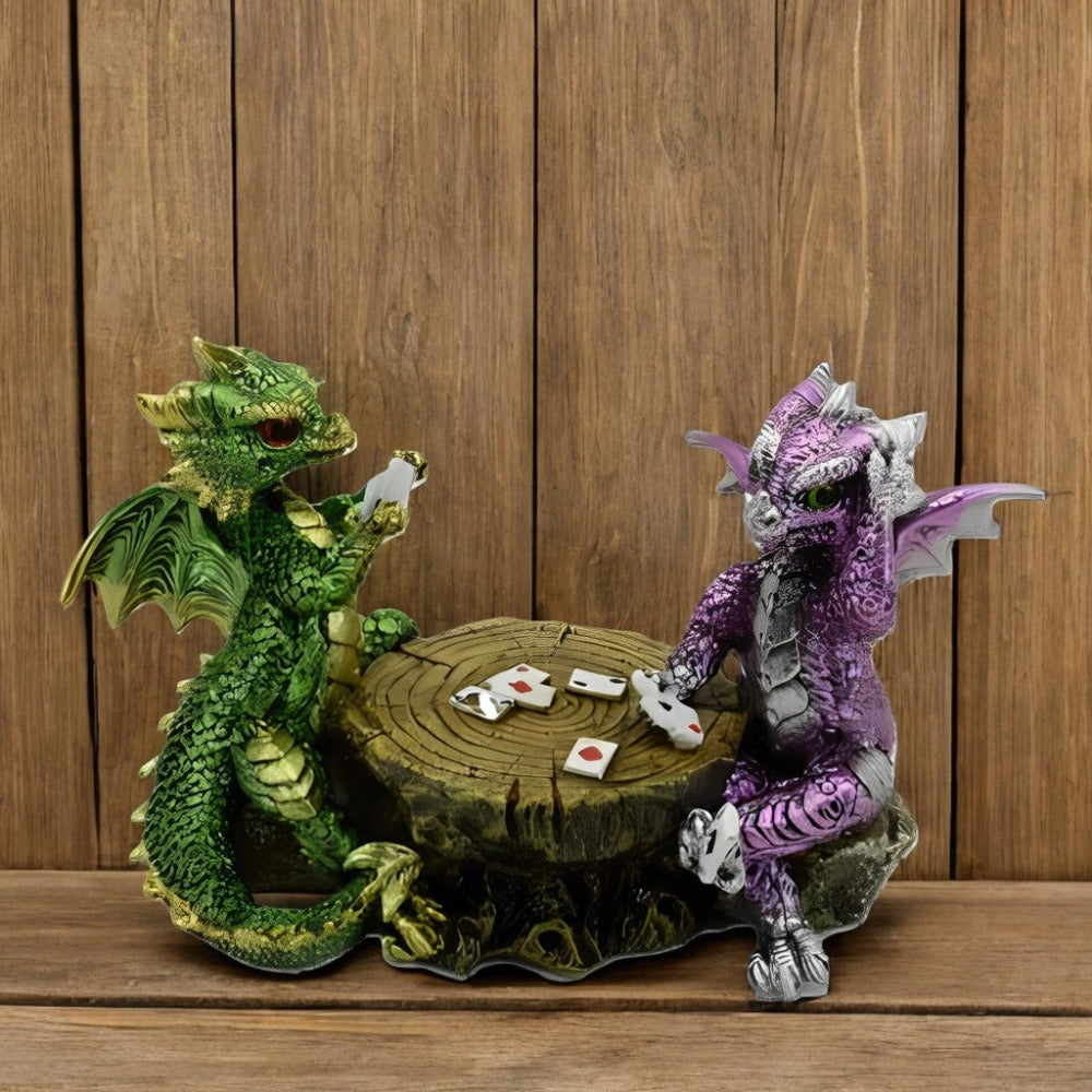 Dragons Playing Chess Figurine ¨C 6.5¡± Decorative Polyresin Dragon Statue Sculpture for Home, Office & Bookshelf Decor, Unique Collectible Gift for Housewarming, Birthday & Holiday