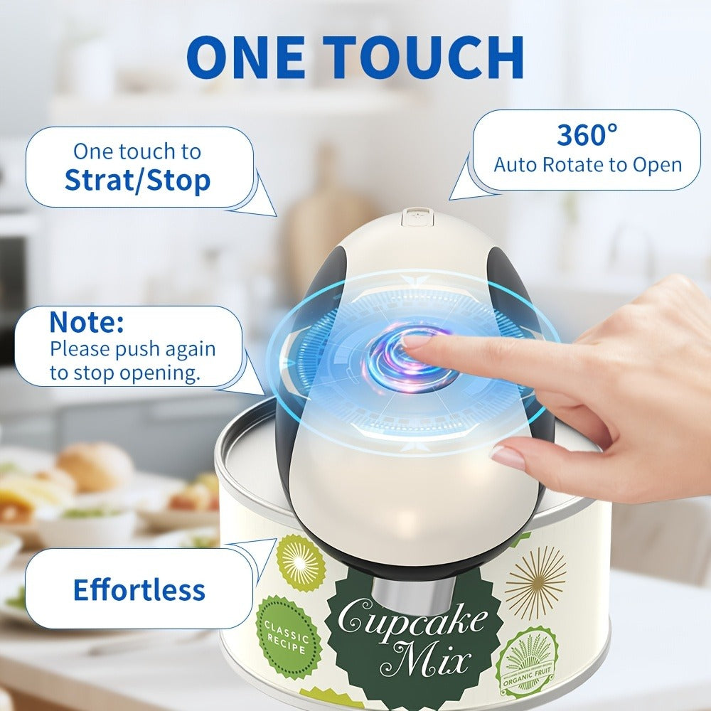 Electric Can Opener One-Touch Automatic ¨C USB Rechargeable, Smooth Edge Safety, Auto Power-Off, Cordless for Kitchen, Camping & Seniors