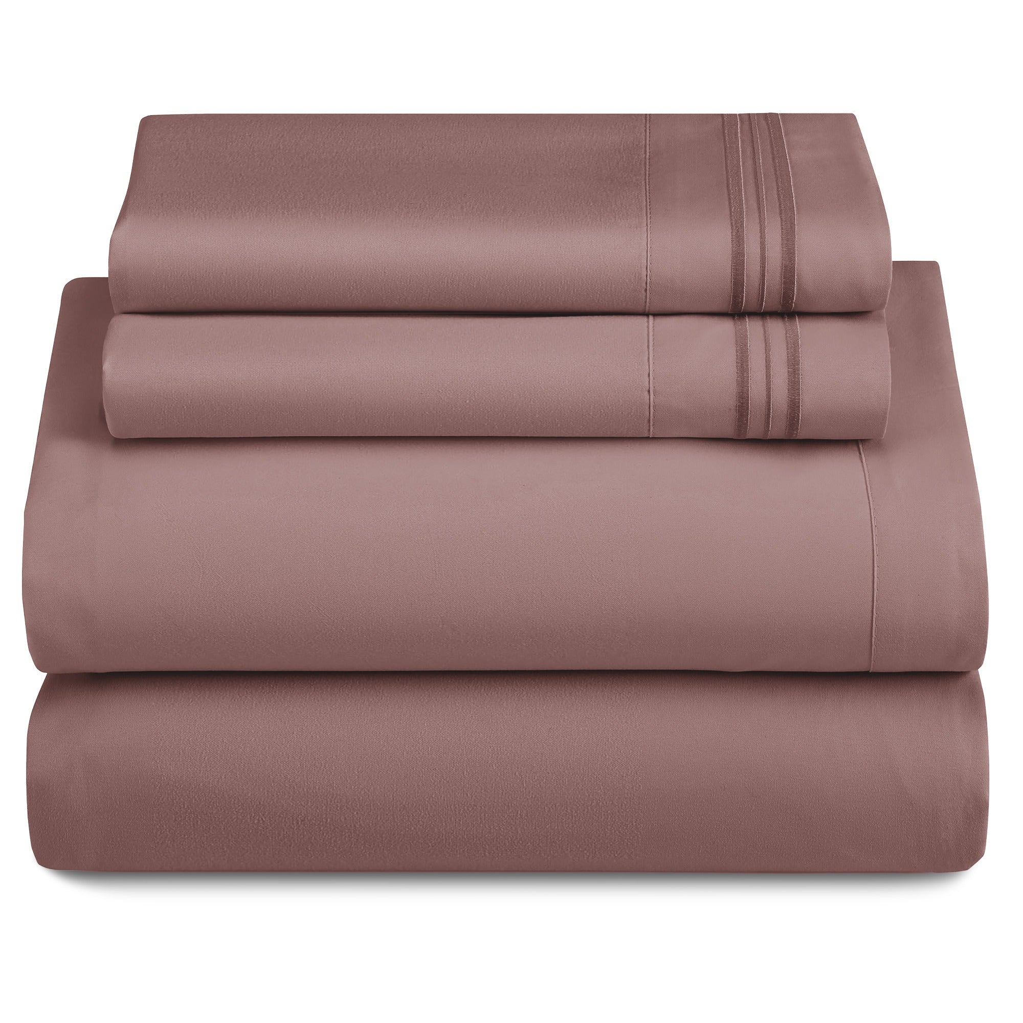 Bed Sheets Set 4-Piece Microfiber 1800 Series Deep Pocket Fitted Sheet Flat Sheet Pillowcases Soft Breathable Wrinkle Fade Resistant Twin Full Queen King Cal King 20 Colors