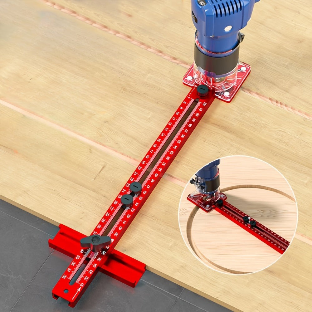 Circle Cutting Jig 3-in-1 Woodworking Router Fixture Expandable 3.54 to 24 Inch Diameter Adjustable Slotting Positioning Tool for Precision Circular Hole Milling DIY Professional
