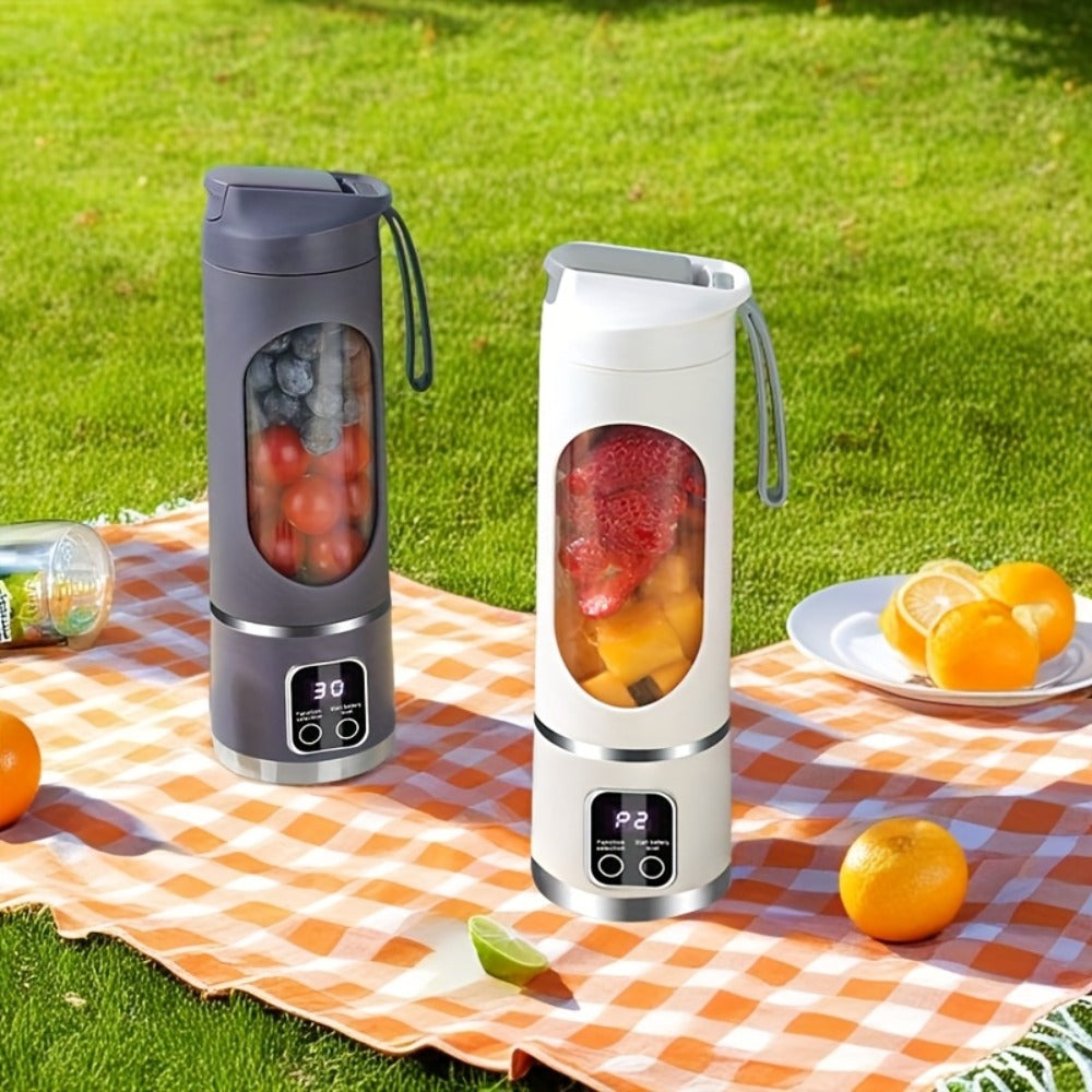 Portable Juicer USB Rechargeable with LED Display - Handheld Personal Blender for Smoothies, Juice & Ice Crush, Li-Ion Battery Powered Mini Juicer Cup for Home, Gym, Travel & Outdoor, Multiple Styles