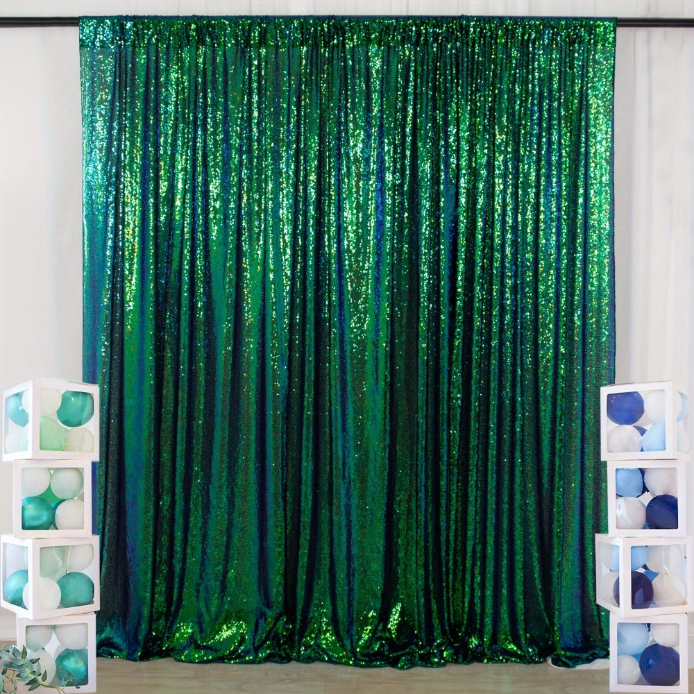 Sequin Backdrop Curtain for Party Wedding - 4x8ft Shimmering Glitter Curtain for Birthday Photo Booth Stage Decoration, Easy Hang, Multi-Color